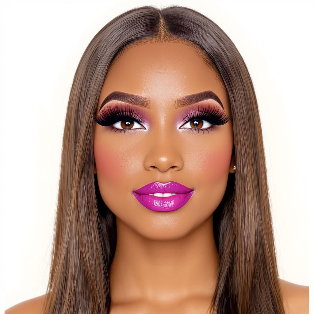 black woman wearing eyelashes