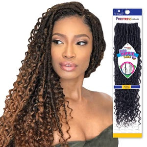 Freetress Boho Hippie Locs 20 Inch Crochet Faux Locs with Curly Ends – Lightweight Protective Style