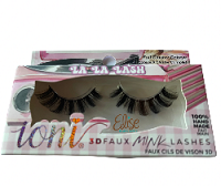 False eyelashes packaging with ioni brand name on a pink background