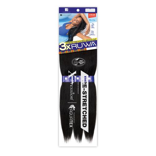3X Ruwa pre-stretched braid hair in packaging