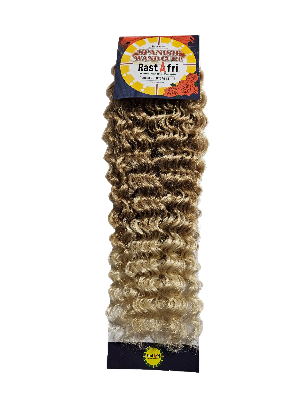 Blonde curly hair extensions, spanish wand curl, crochet braid hairstyle. 16 inches long