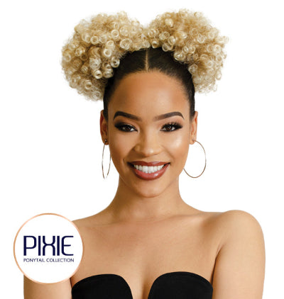 Woman with styled hair featuring 'Pixie' PHP-Mickey ponytails