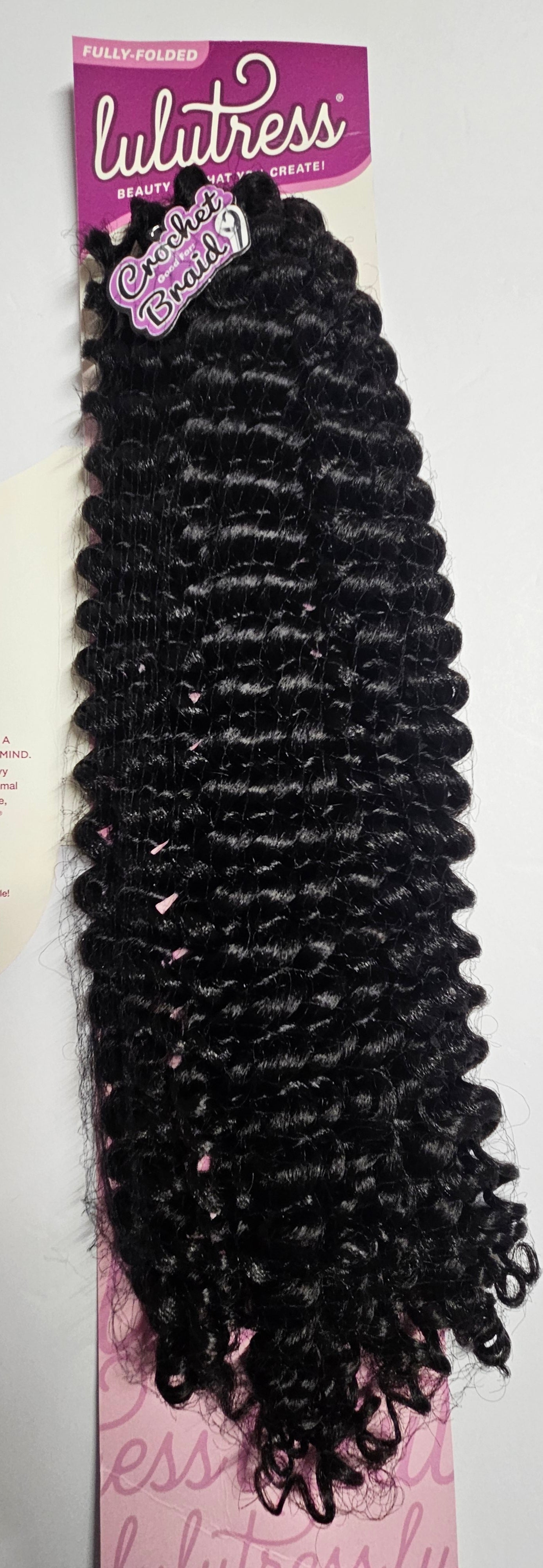Lulutress Water wave crochet braids. Crochet braid hairstyles. Curly crochet hair.
