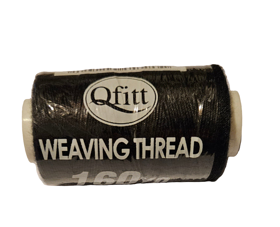 Black hair weaving thread 160 yd on surface