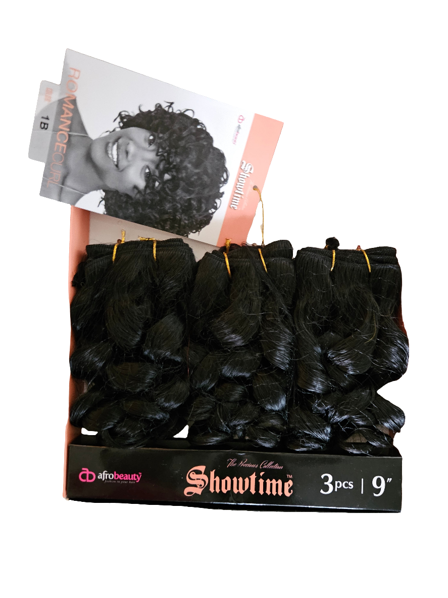 Weft weave curly  hair in a brand box