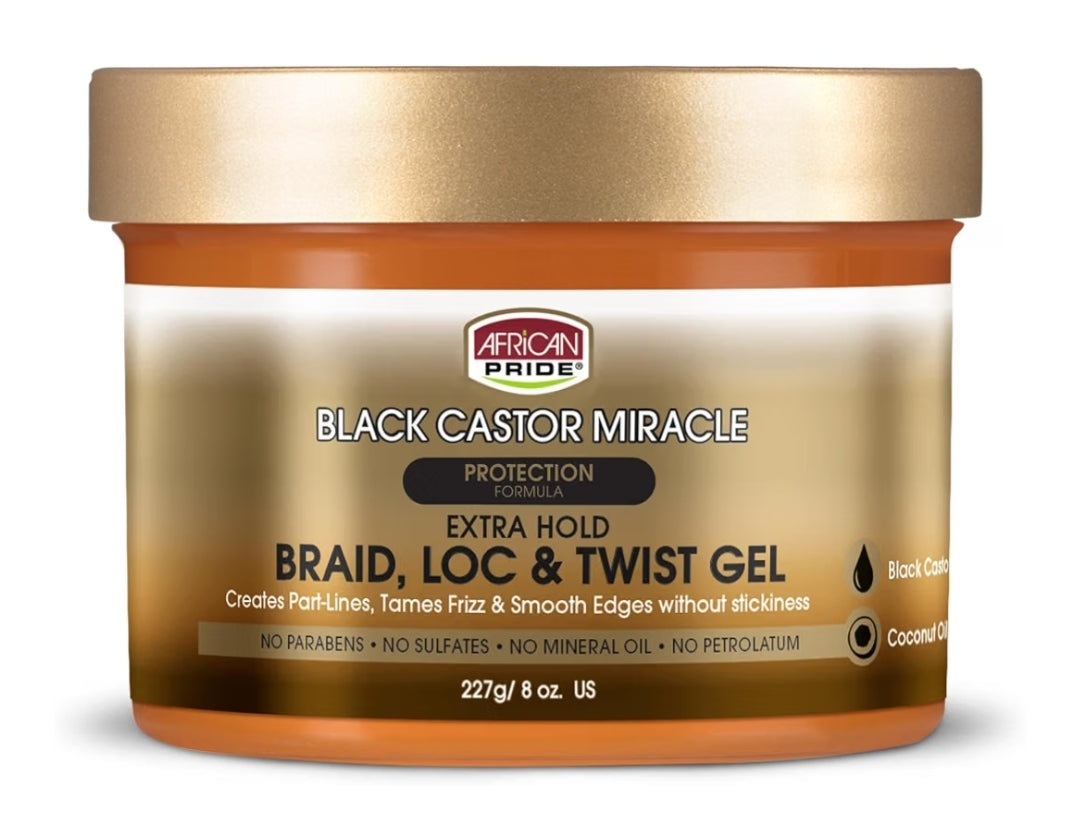 Braid, Lic & Twist Gel Black Castor Miracle