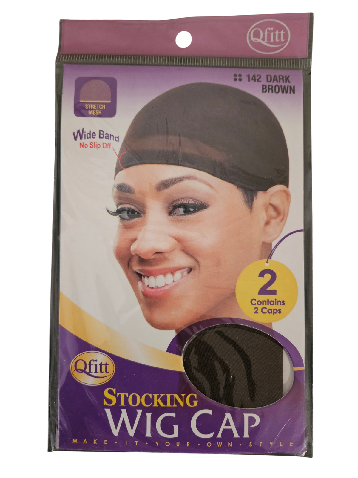 Dark Brown Stocking Wig Caps 2 pack