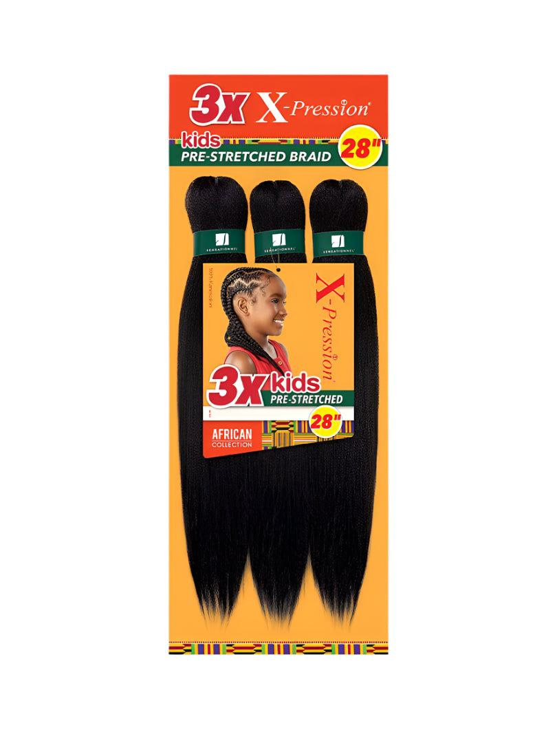 Sensationnel African Collection 3X 28 inch pre-stretched braiding hair