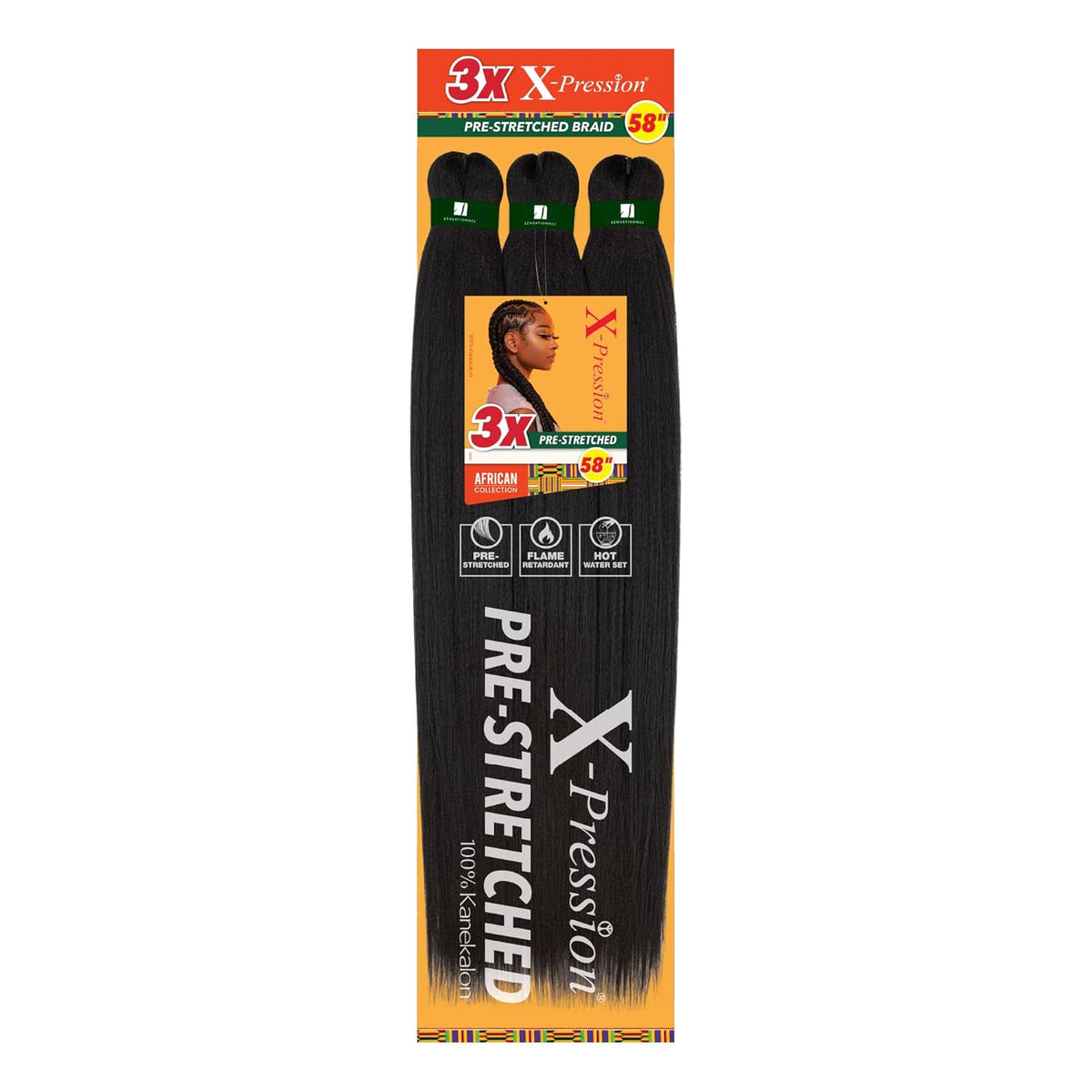 Waist-to-hip length braiding hair 58 inch for jumbo knotless styles