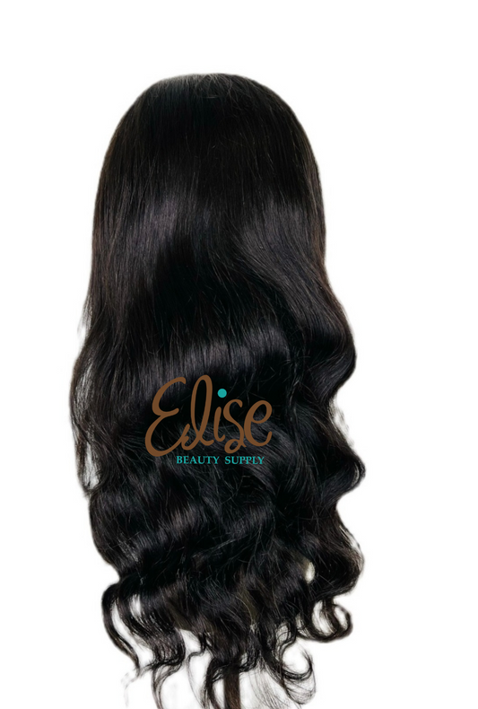 Black wavy hair extension with 'Elise Beauty Supply' logo.