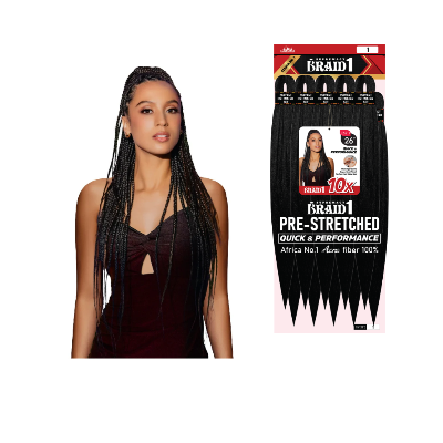 Multi-pack Pre-stretched 10X Braids 26 inch, Color 1B