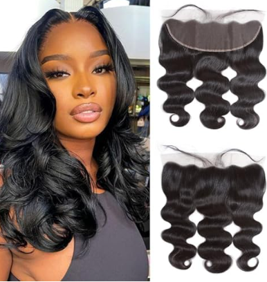 human hair Body wave frontal on a black woman