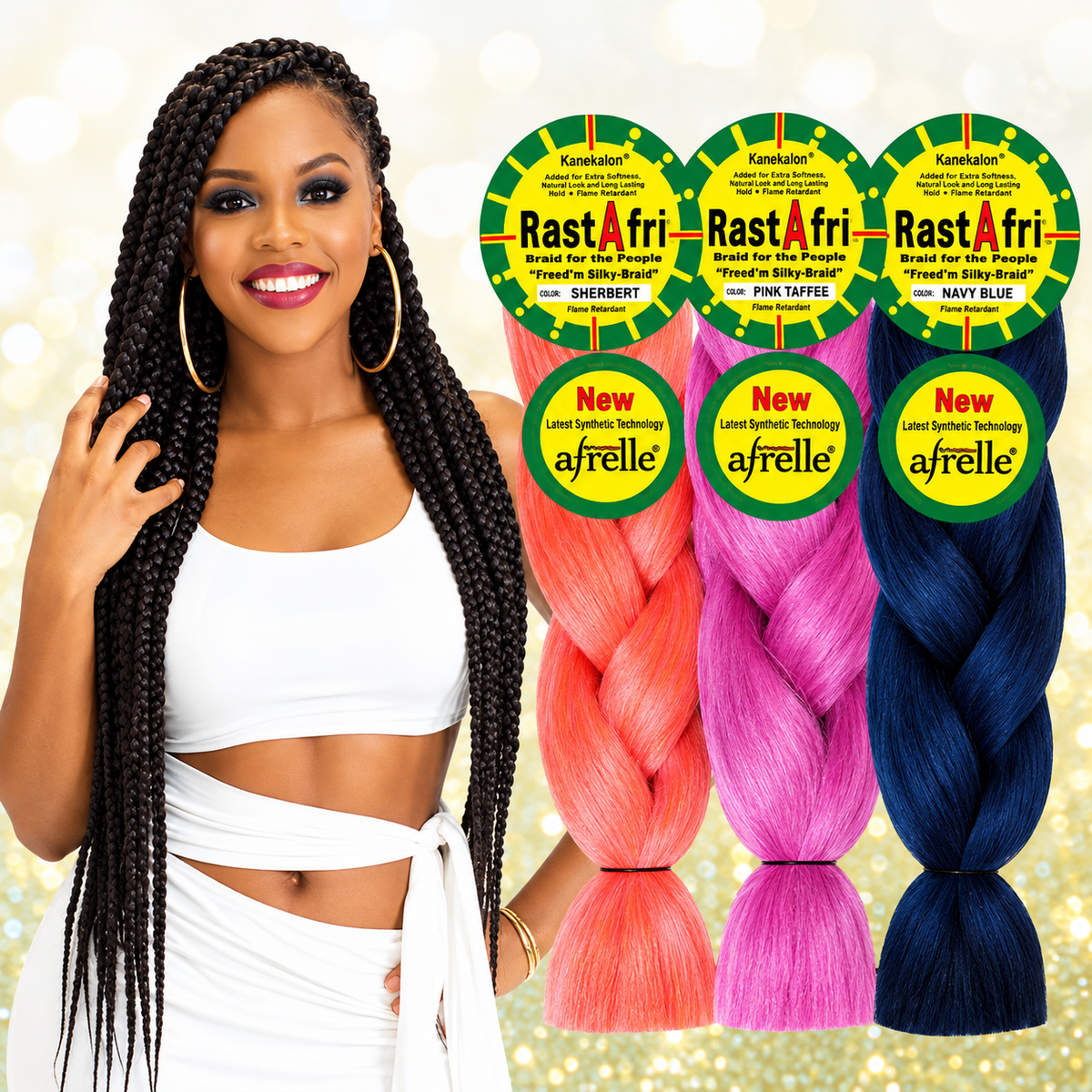 RastAfri Freed'm Silky Braid – Kewi Green | Single Pack