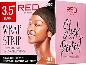 Red by Kiss Ultra Strong Wrap Strips Black 40 pack 3.5 inch molded hairstyle wrap strips for sleek styling and wet sets