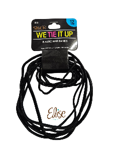 Sleek We Tie It Up Elastic Hair Bands 12 Pack black stretch hair ties for ponytails, braids, buns, twists, locs, and natural hair styling