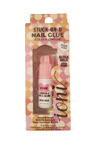 Pink stuck on u nail gule