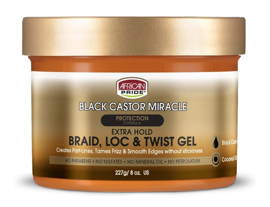 Braid, Lic & Twist Gel Black Castor Miracle